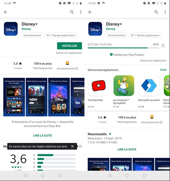DisneyPlus sur Google Play