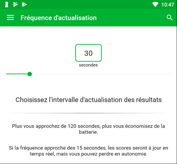 Fréquence actualisation skores