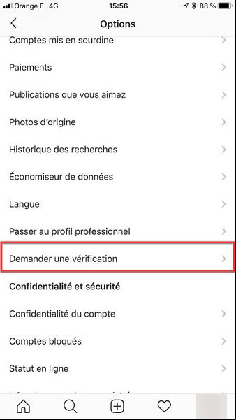 Demander une vérification